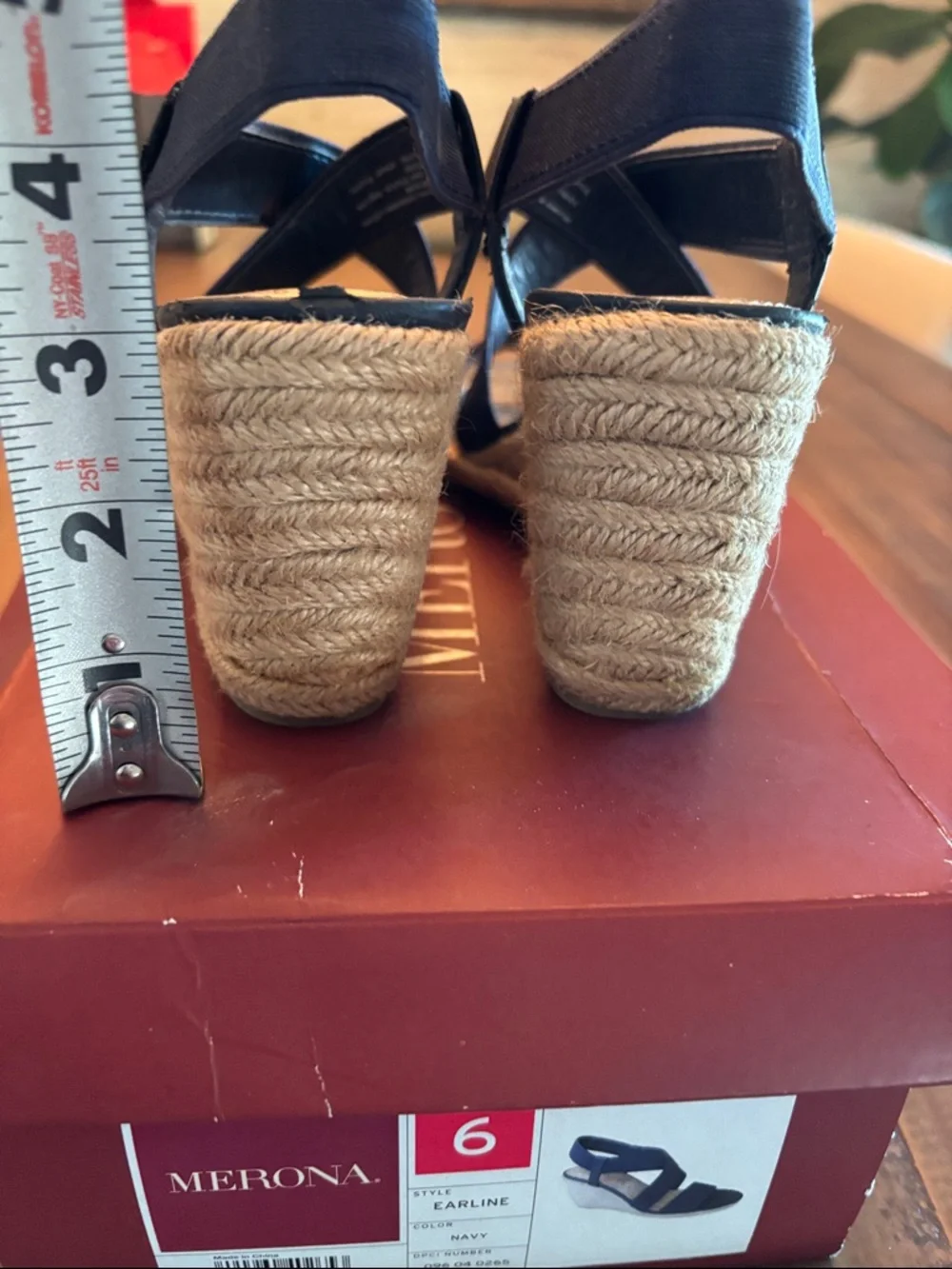 Merona Navy Crisscross Espadrille Wedge Sandals ME Earline size 6